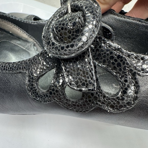 HOTTER VALETTA Black Leather Kitten Mary Jane Heel 9.5 US Witchcore Vampcore - Picture 7 of 10